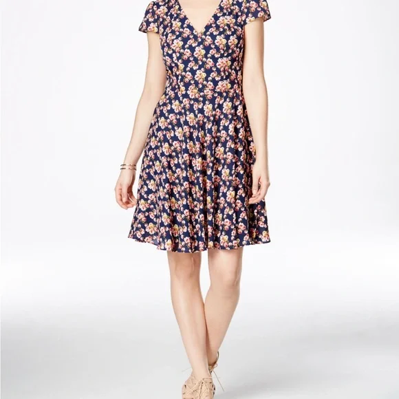 Betsey Johnson Dark Blue Floral Midi Dress - Picture 6 of 6
